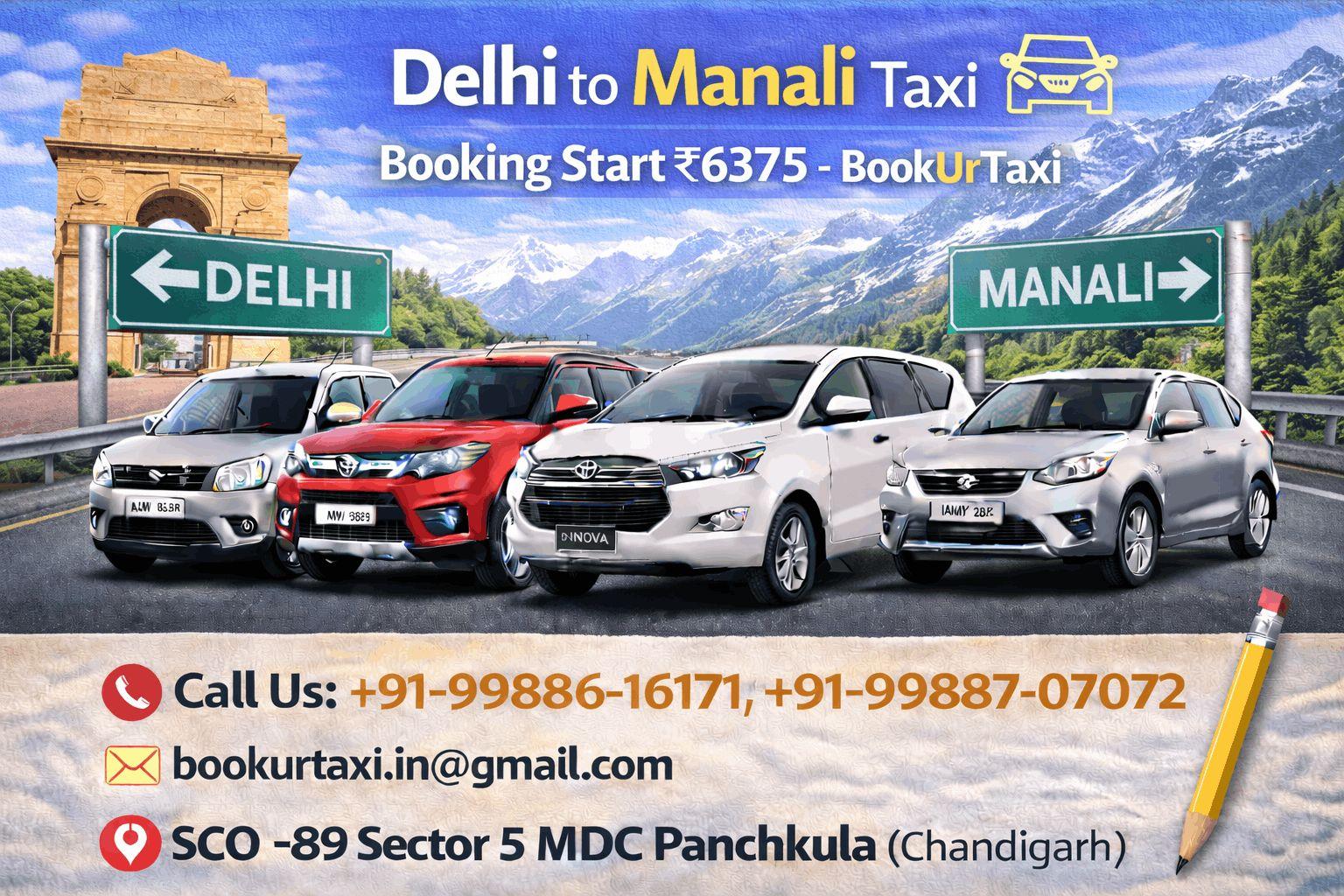 Chandigarh to Manali cab service | Only 3350 - BookUrtaxi