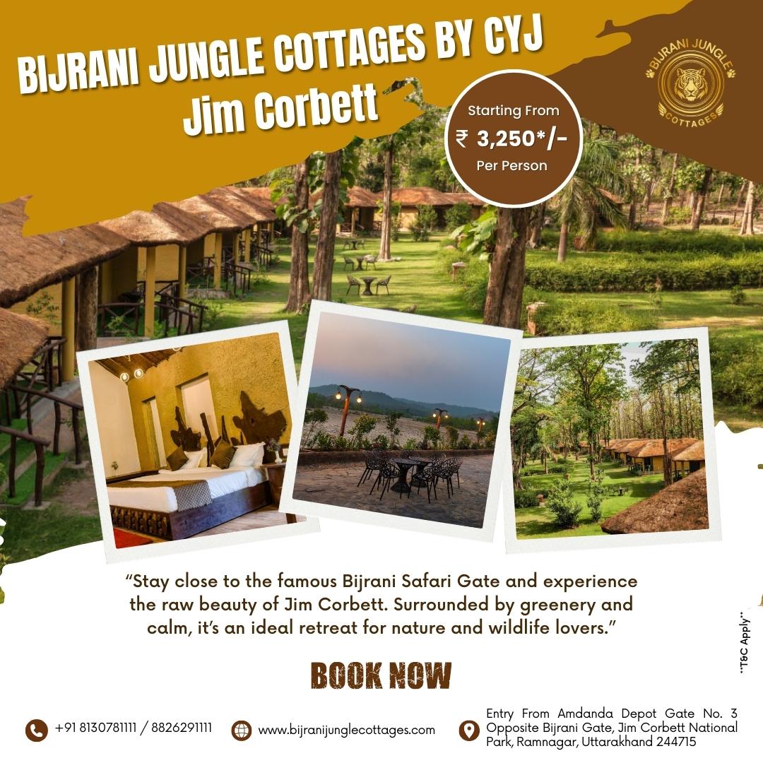 Forest Resort in Jim Corbett - Stay at Bijrani Jungle Cottages