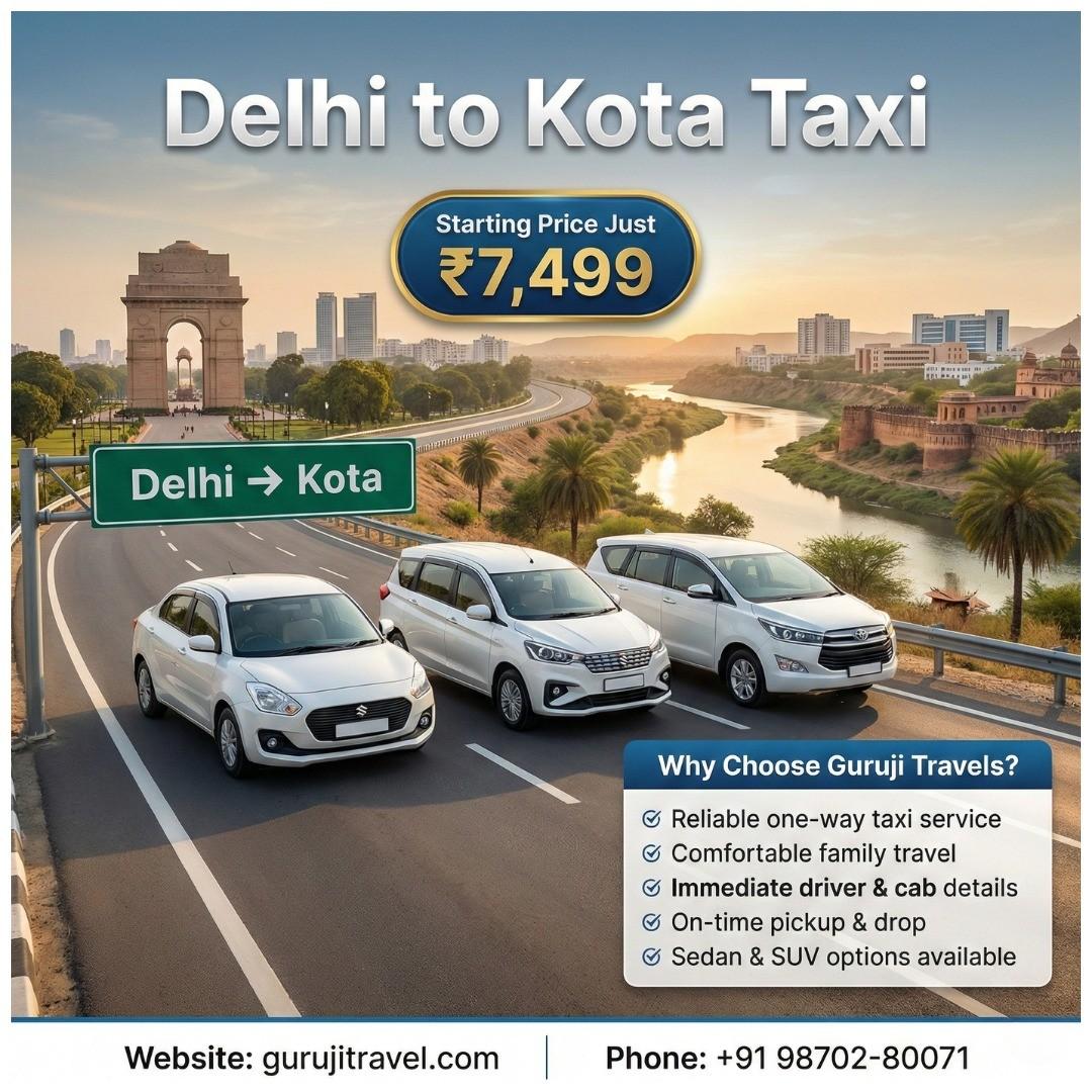 Delhi to Kota Taxi  Safe & Affordable Cab Service