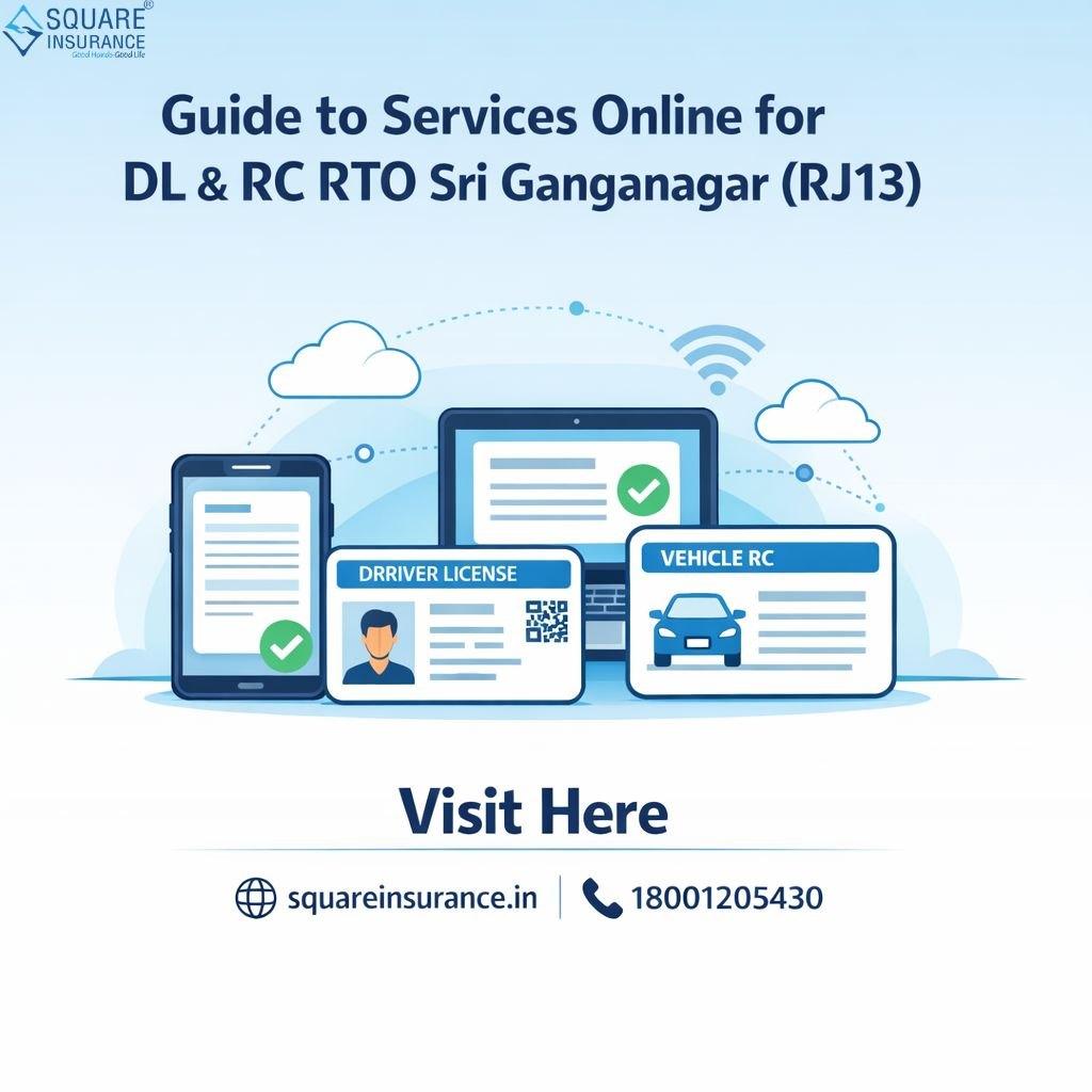 Guide to Services Online for DL & RC RTO Sri Ganganagar (RJ13)