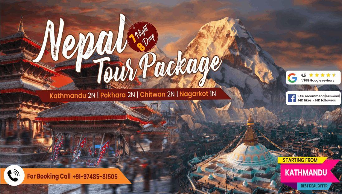 Nepal Package Tour from India with Kathmandu & Pokhara Stay