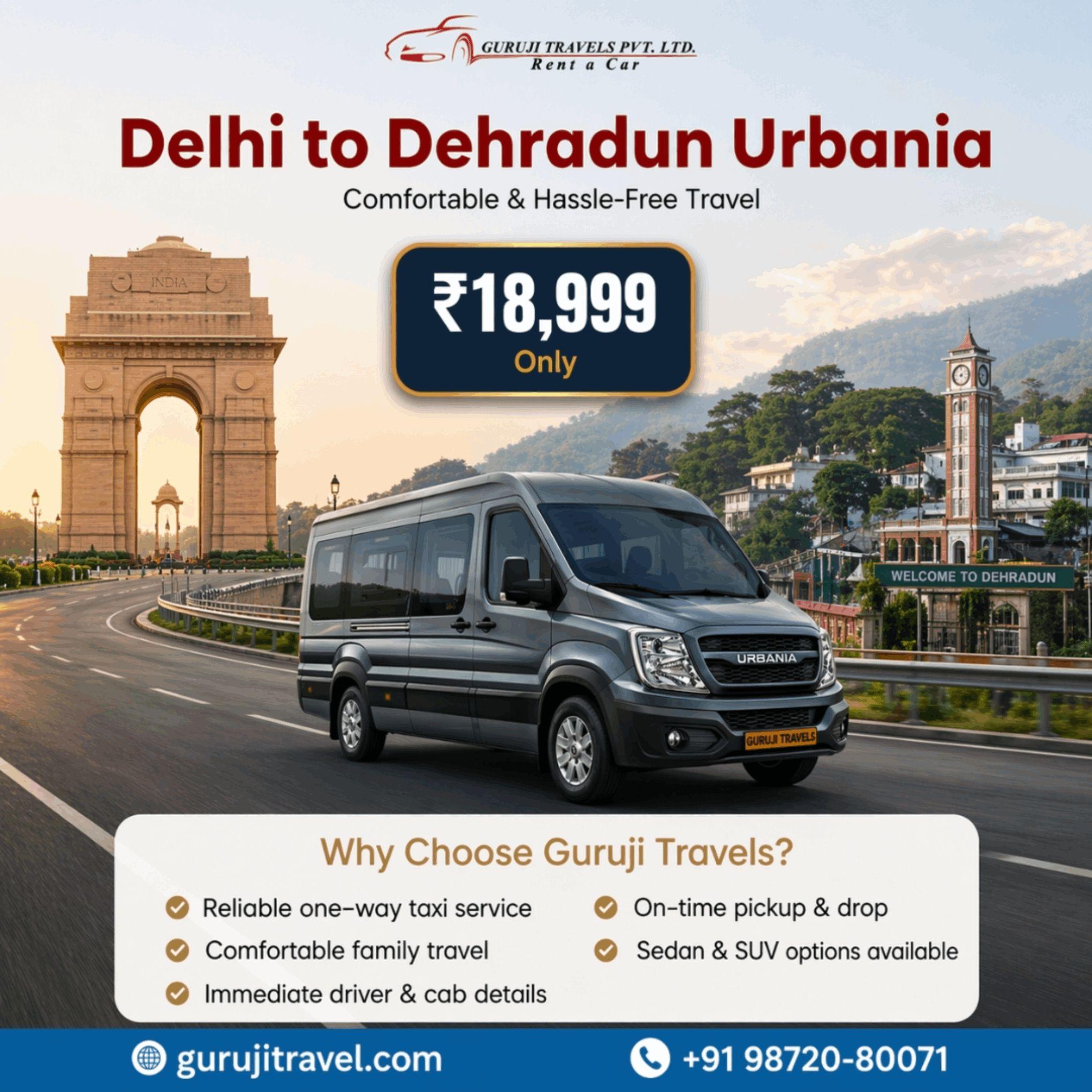 Delhi to Dehradun Urbania Service