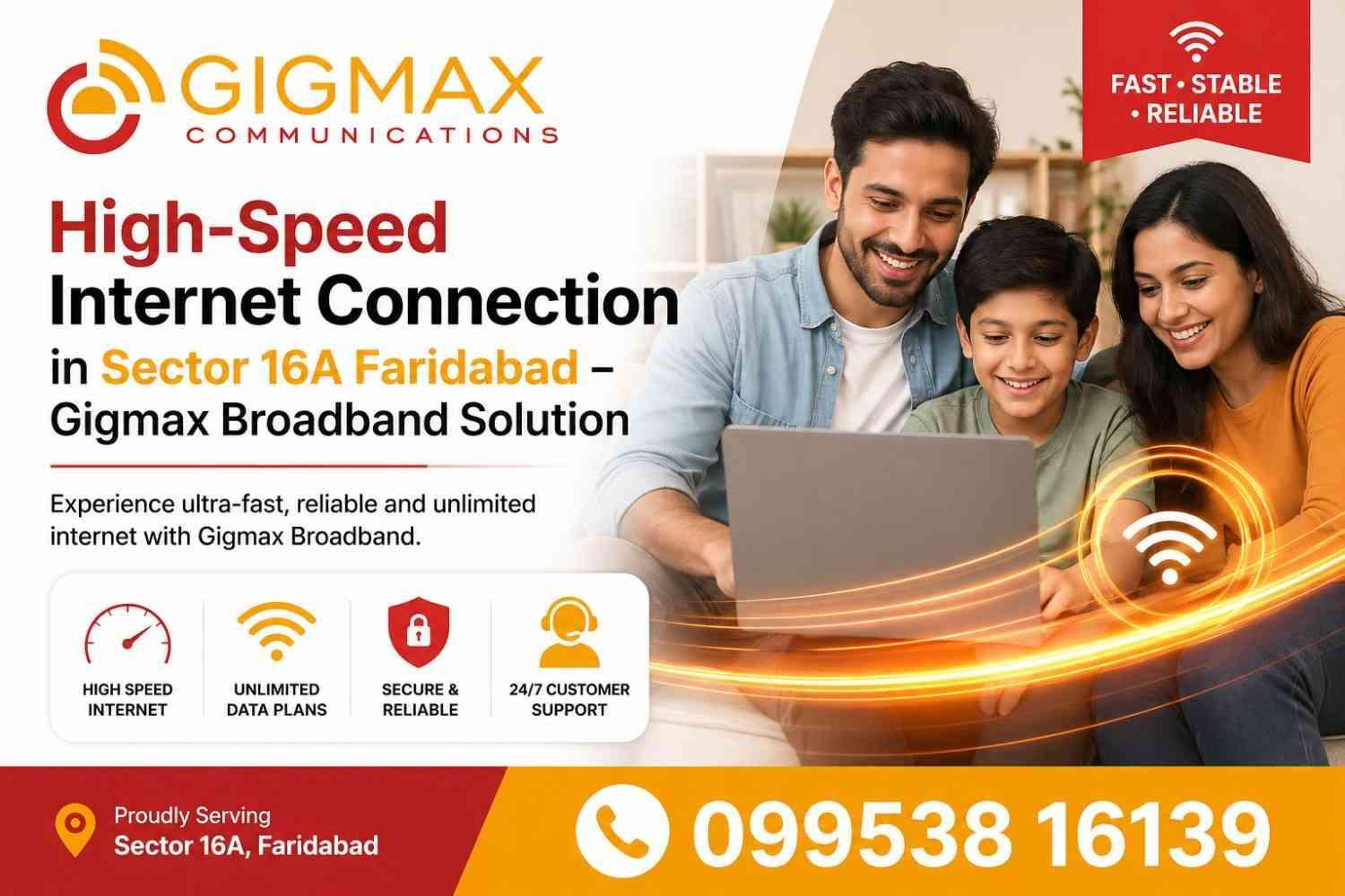 HighSpeed Internet Connection in Sector 16A Faridabad Gigmax Broadband Solutions