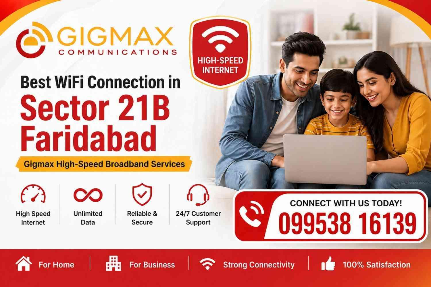  WiFi Connection in Sector 21B Faridabad  Gigmax HighSpeed Broadband Services