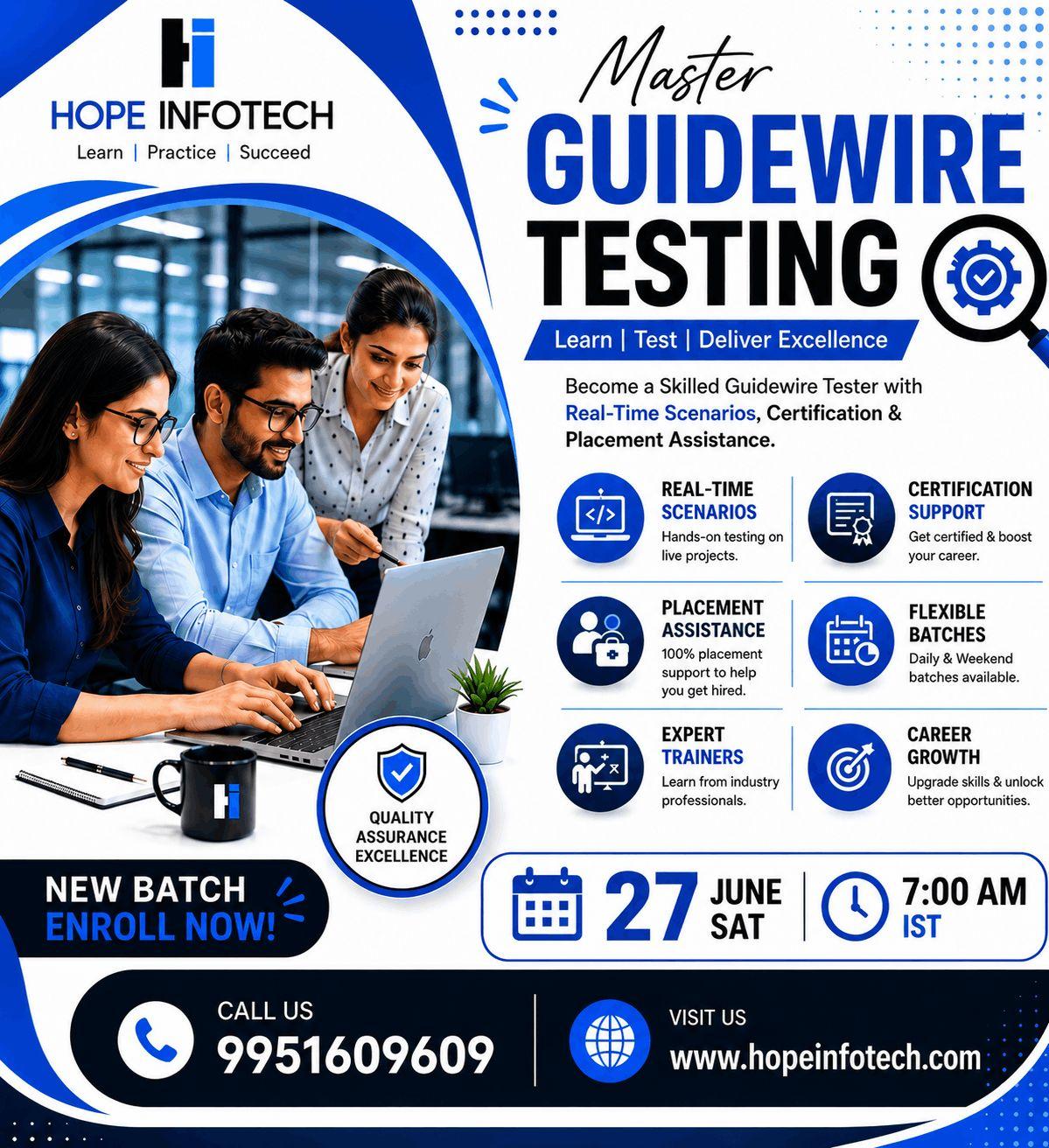  Master Guidewire Testing Training  New Batch Starts on 27 June at 7:00 AM IST
