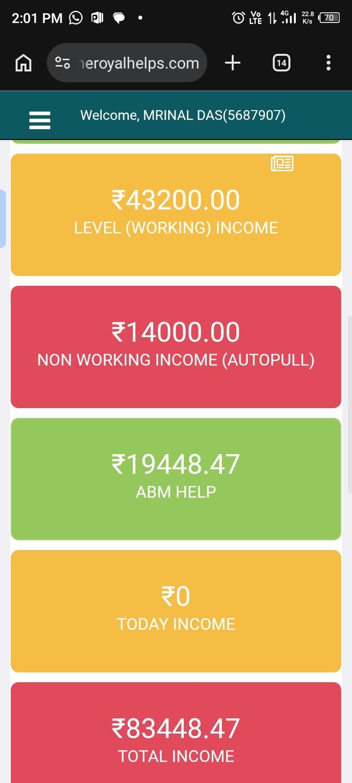 Working and non-working earning