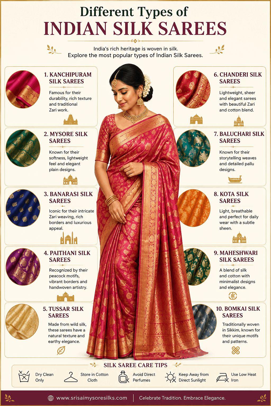 Different types of silk sarees