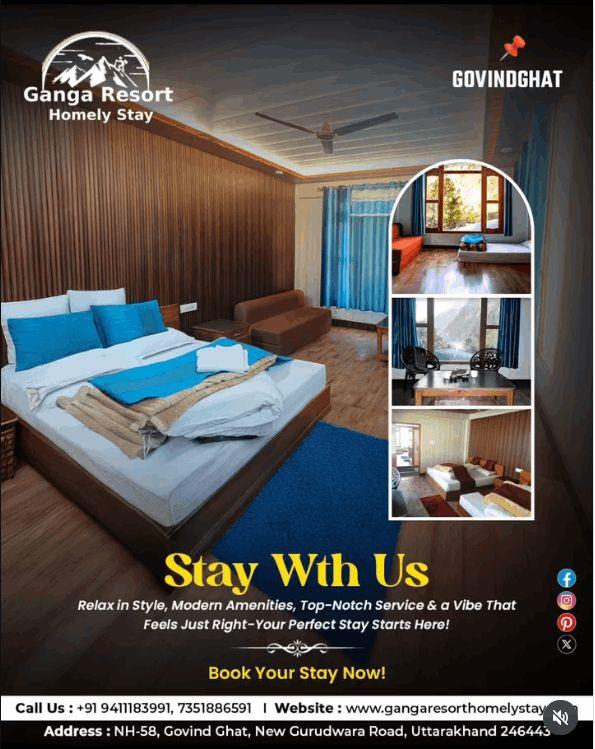 Book the Best Homestay at the Base of Hemkund Sahib Stay at Ganga Resort