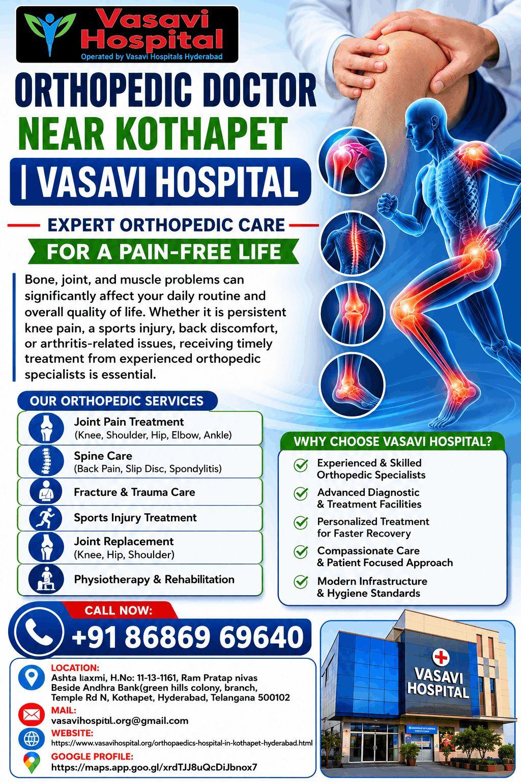 Orthopaedic Doctor Near Kothapet | Vasavi Hospital