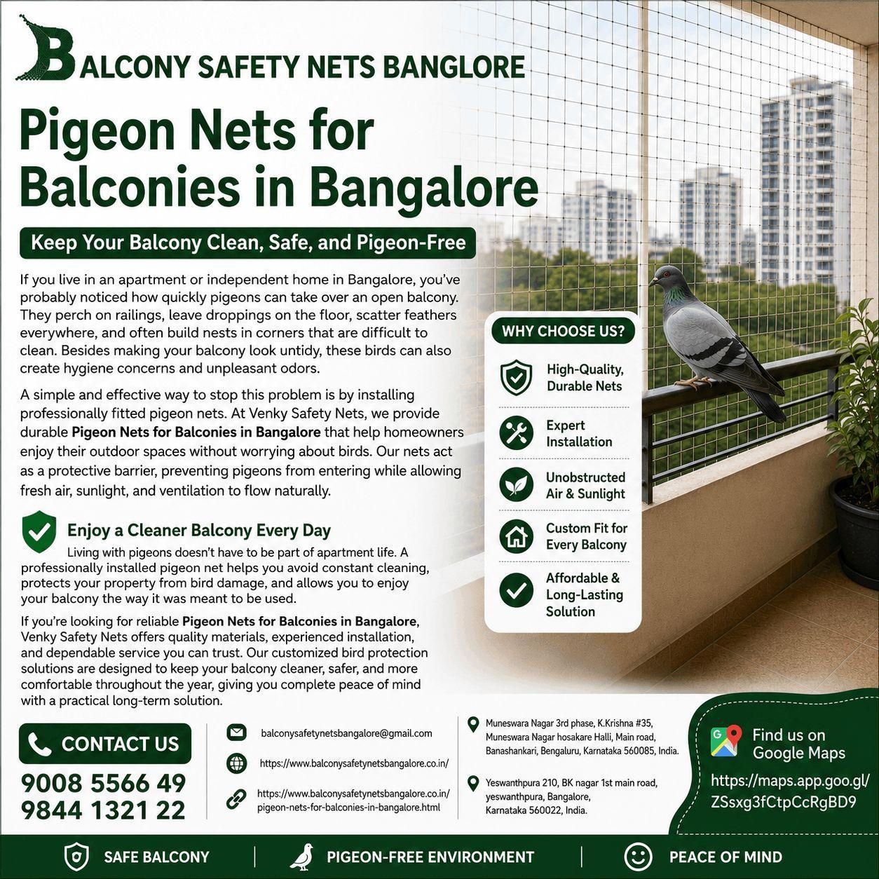 Pigeon Nets for Balconies in Bangalore | Venky Safety Nets