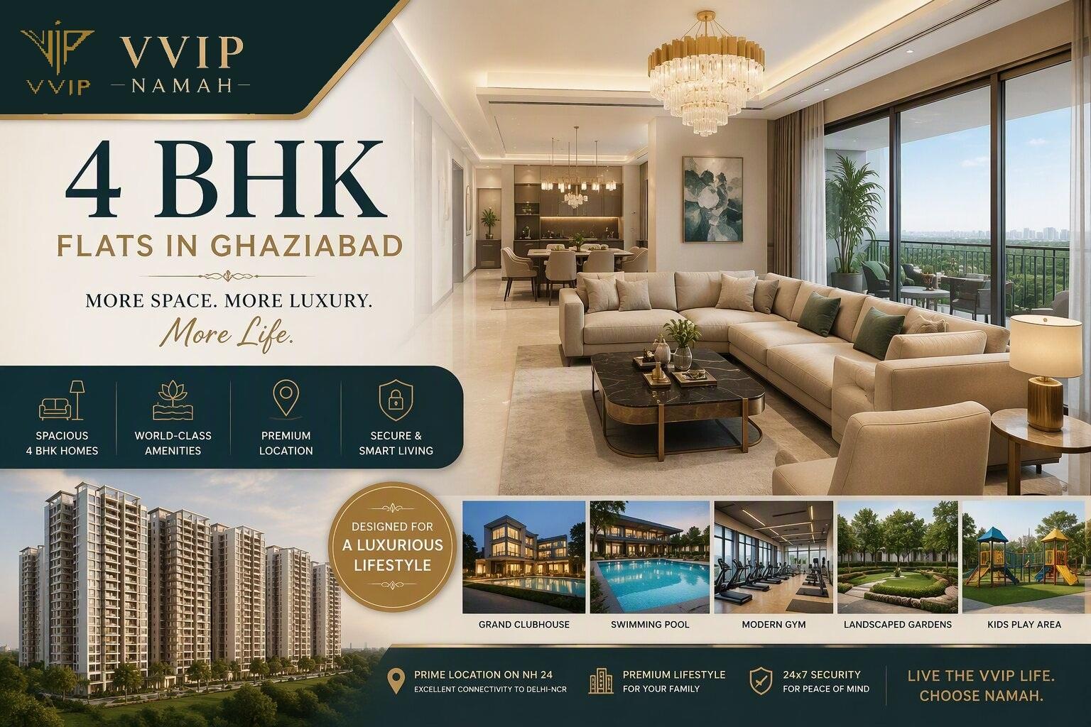 Find Your Perfect 4 BHK Apartment in Ghaziabad's Prime Locations