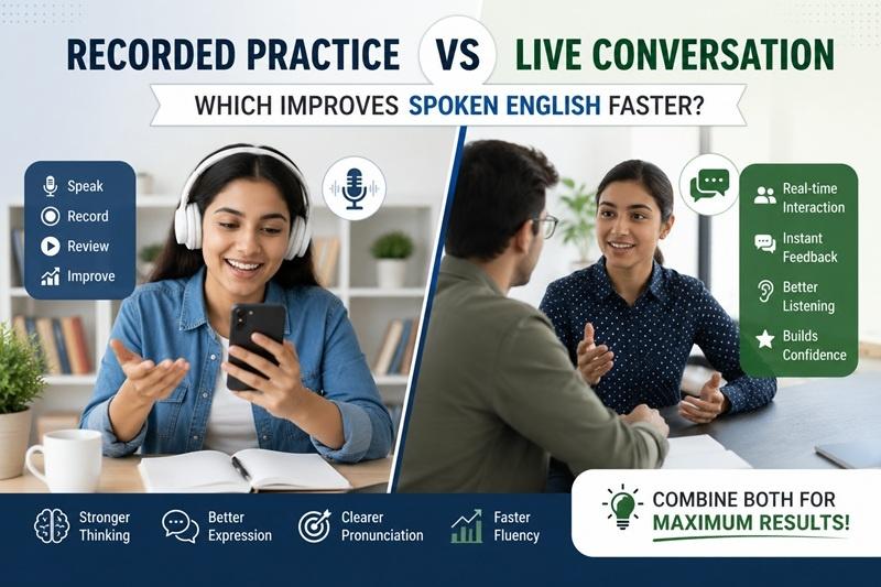 Recorded Practice vs Live Conversation: Which Improves Spoken English Faster?
