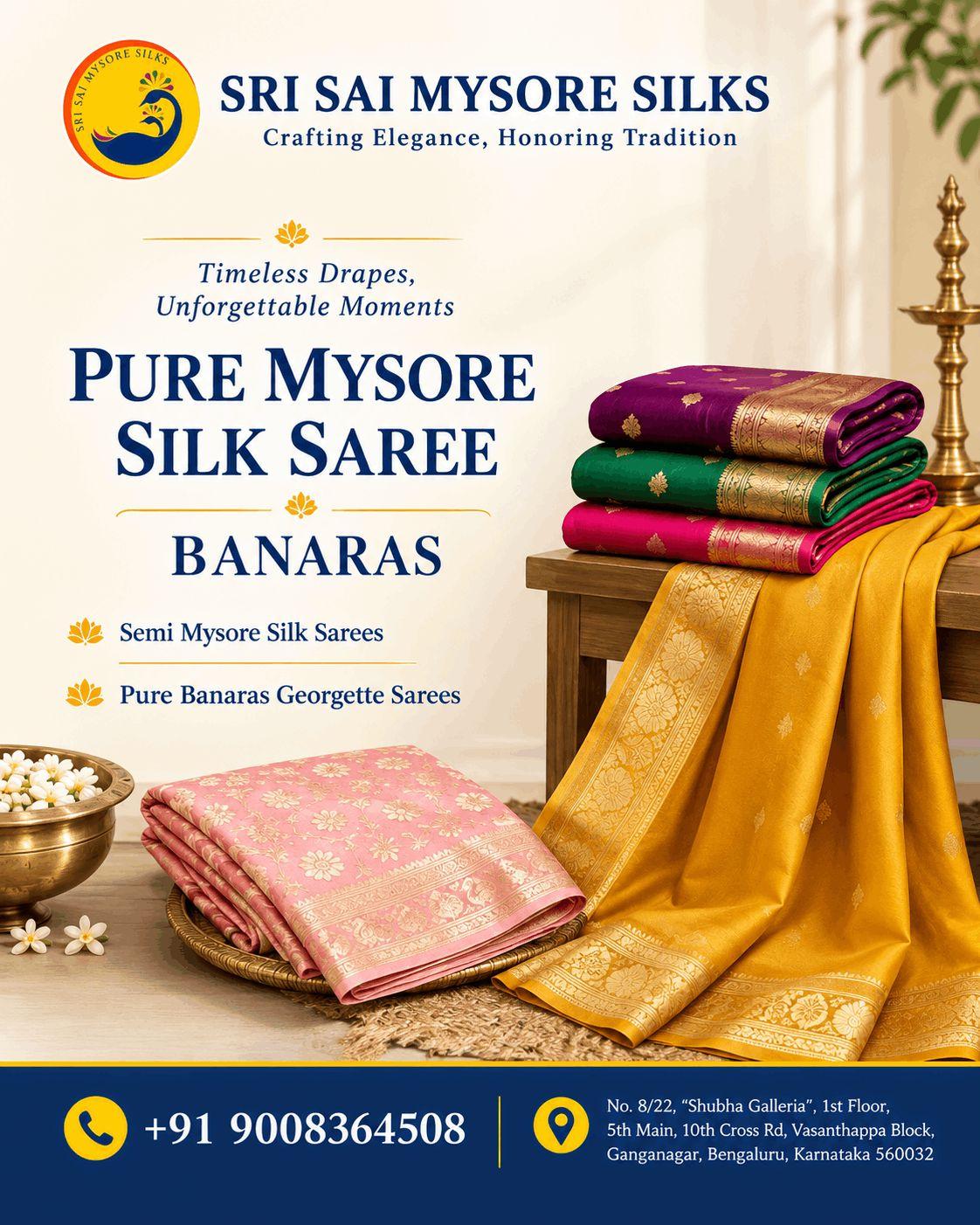 pure Mysore Silk Sarees for Wedding Ganganagar
