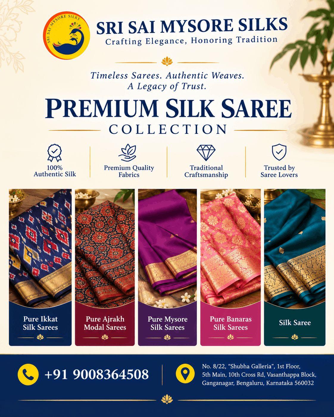 Traditional Mysore Silk Sarees Bangalore | Shop Authentic Silk