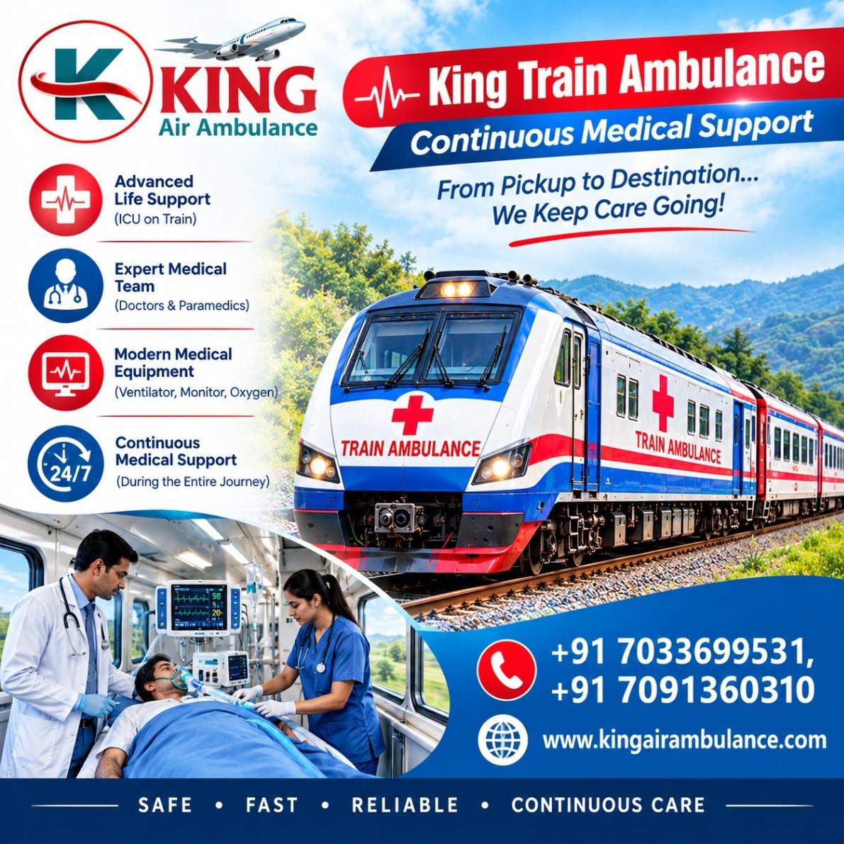 King Hi Tech Train Ambulance from Raipur- Quality care and safety provided
