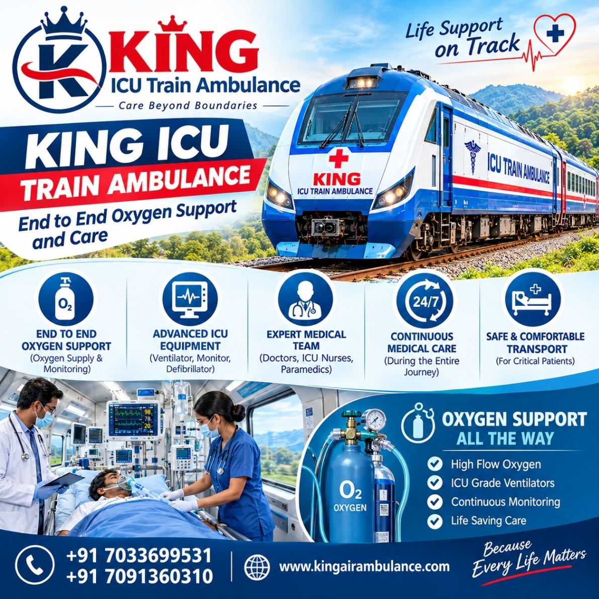 King Affordable Train Ambulance in Siliguri- Expert Medical Coordination