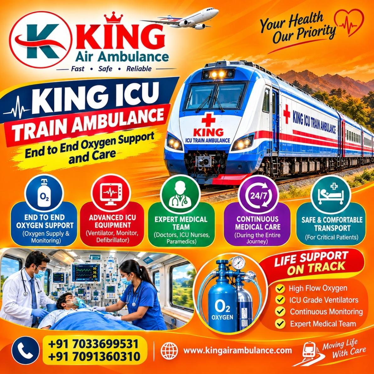 King ICU Train Ambulance in Mumbai- Shifting patients with Oxygen Support