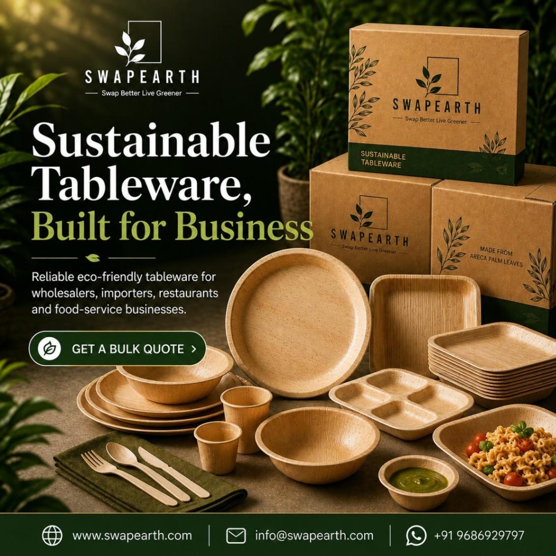Natural Areca Leaf Tableware for Restaurants, Events and Catering
