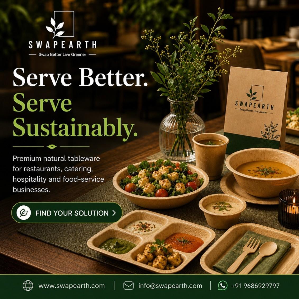SwapEarth Areca Leaf Tableware for a Greener and Sustainable Future