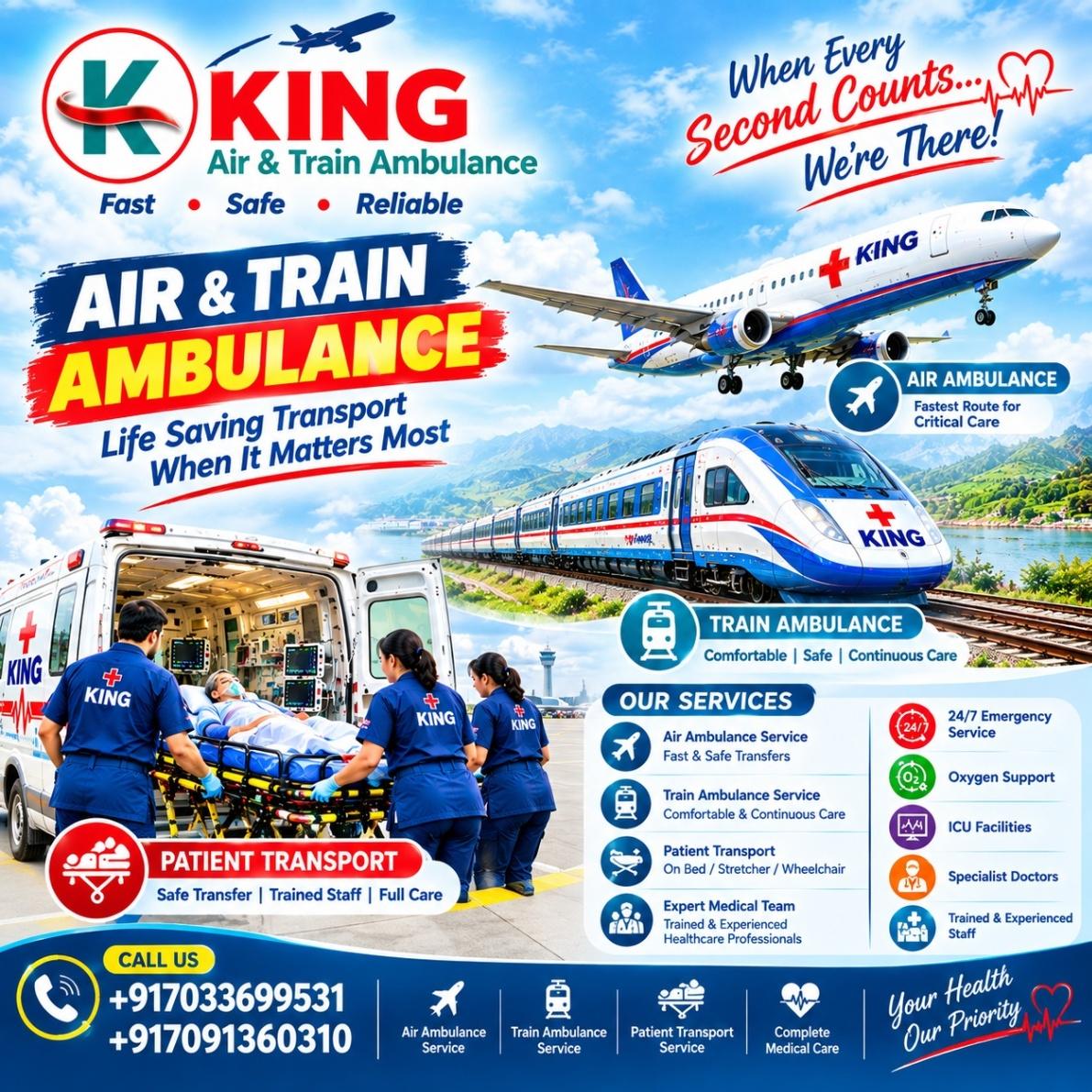 King Best Patient Shifting Ambulance in Silchar- book for Intercity Transfer