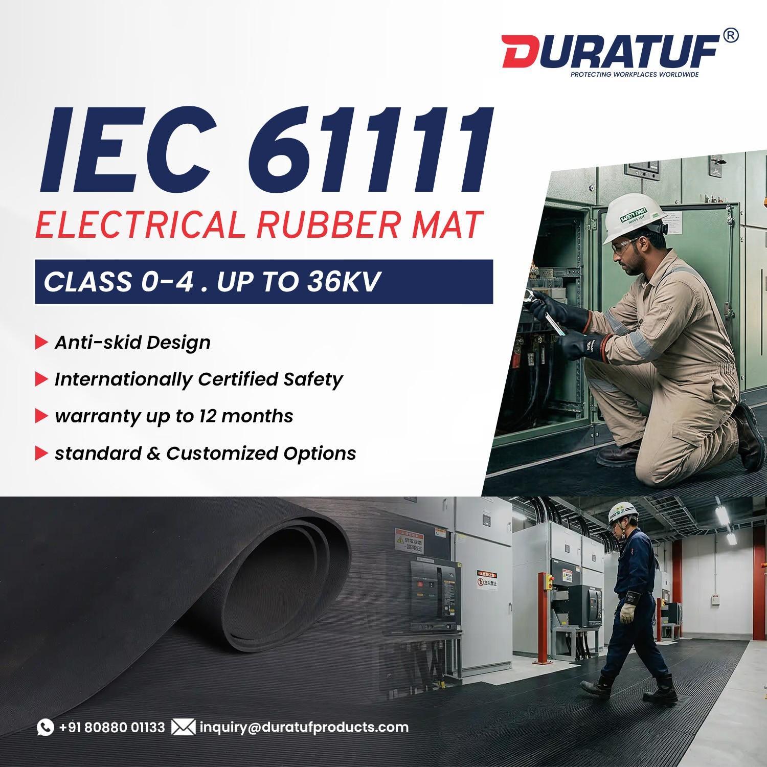 IEC 61111 Electrical Rubber Mat - Up to 36kV Safety