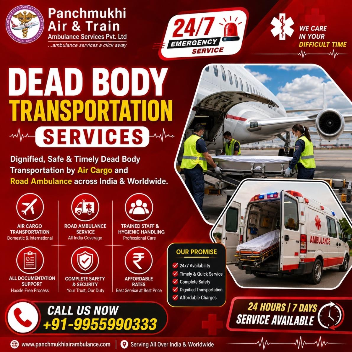 Panchmukhi Dead Body Transportation in Bangalore - 24/7 Mortuary Ambulance