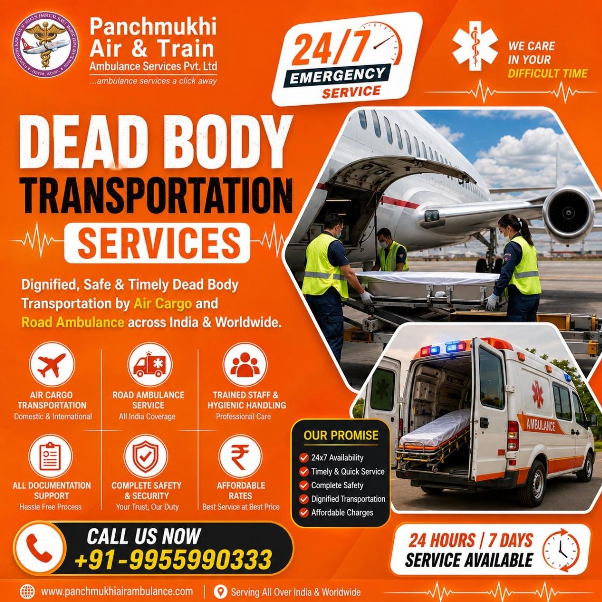 Panchmukhi Dead Body Transfer in Varanasi by Air Cargo- Safe Corpse Movement