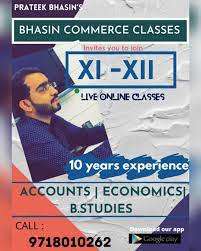 Class 11th/ 12th Tuition, Commerce; Exp: More than 5 year