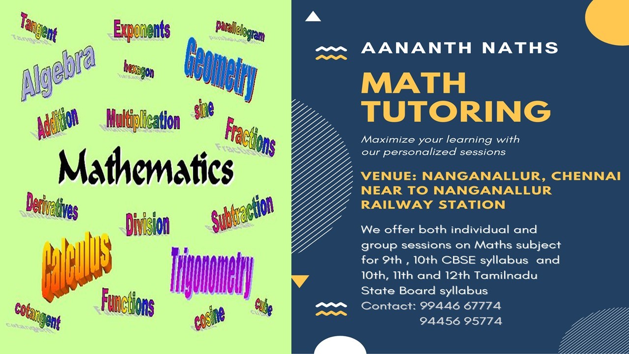 Class 11th/ 12th Tuition, Class 9th/ 10th Tuition, Mathematics; Exp: More than 15 year