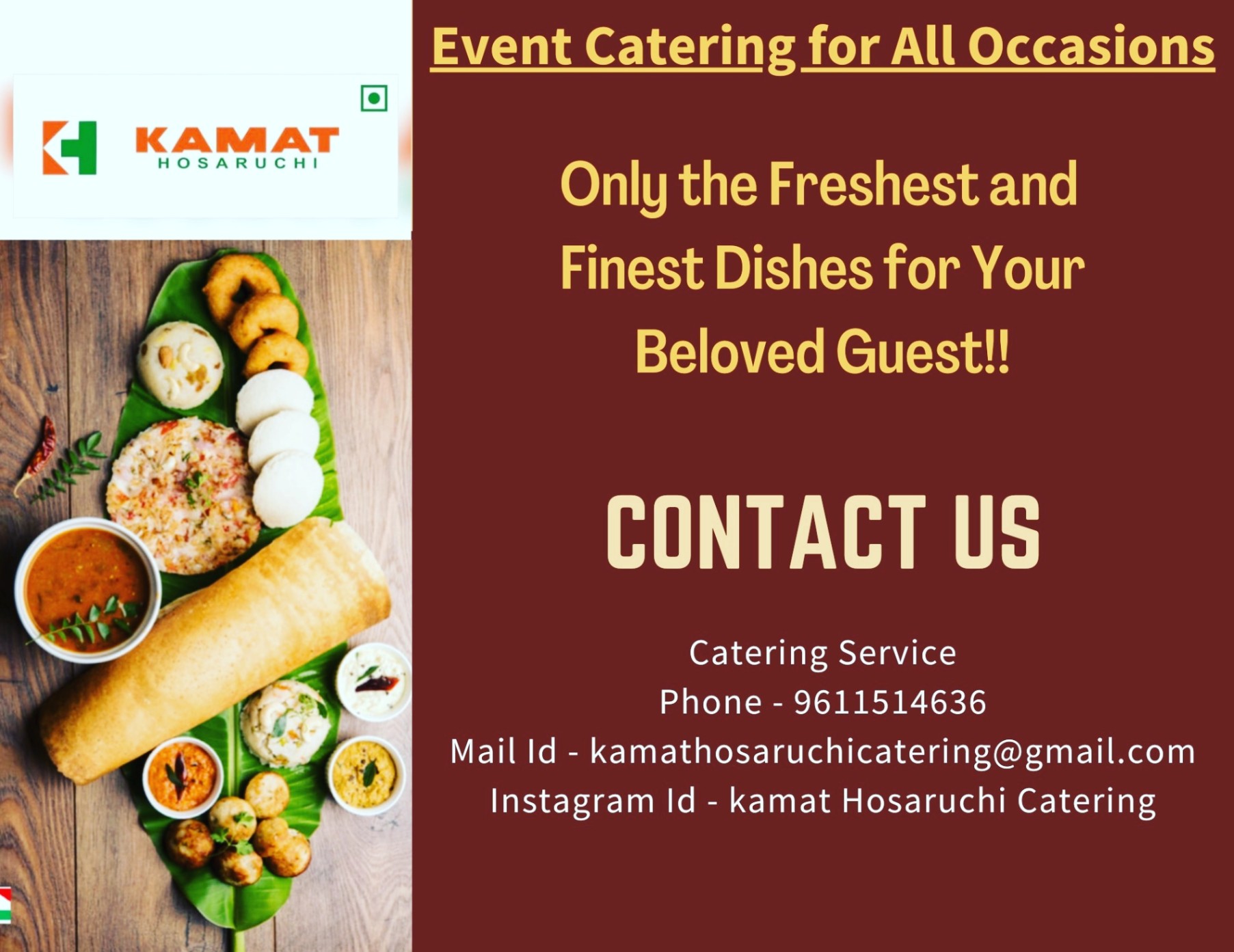 Corporate Catering, Wedding Catering; Exp: More than 15 year