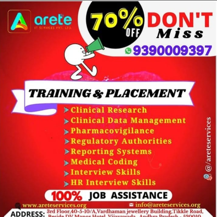 Best pharmacovigilance, medical coding training with good placements 