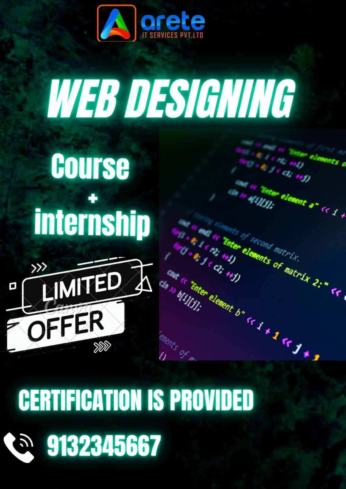 Best web designing course with certification.