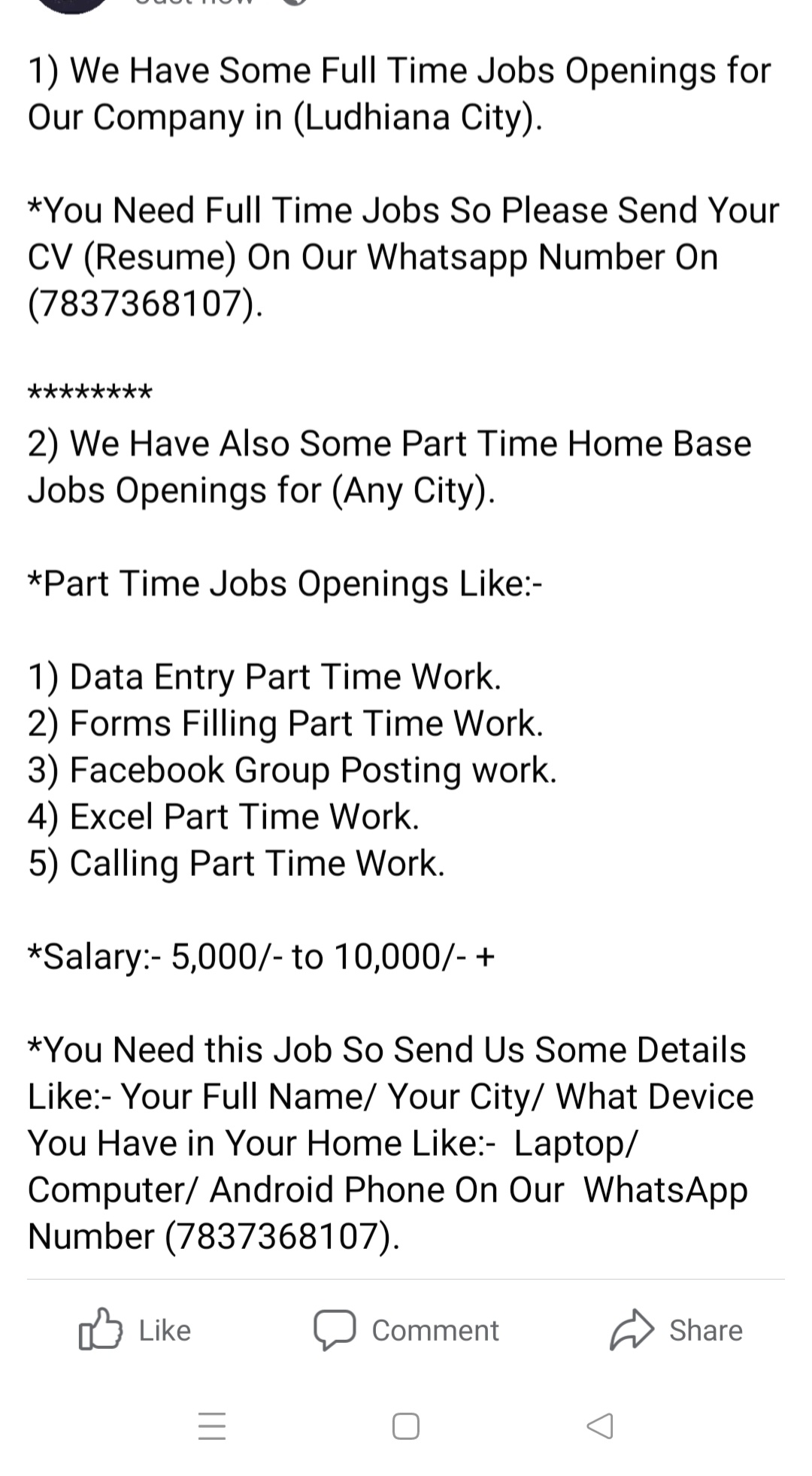 Other specialized jobs; Exp: Some experience (0-1 years)