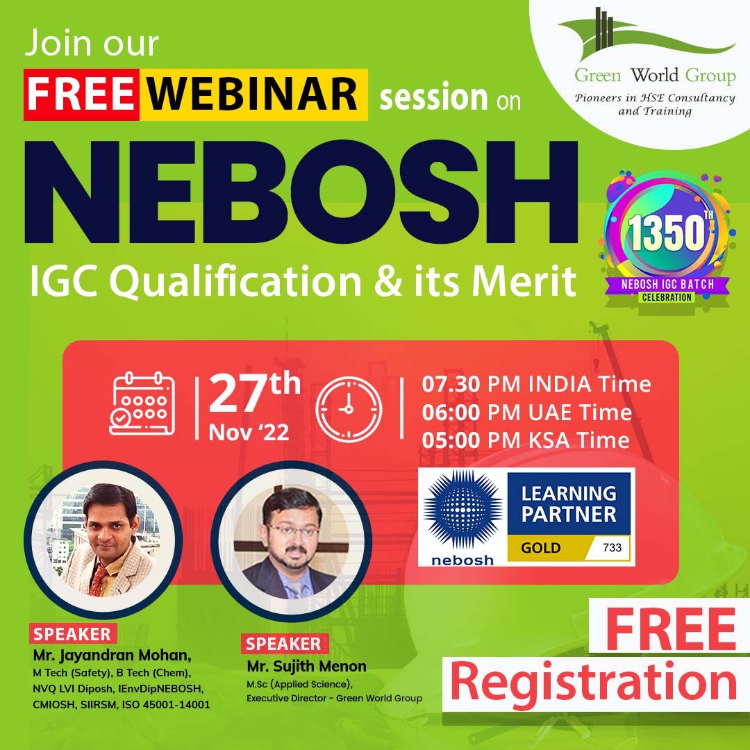 Inviting all HSE Aspirants to value FREE WEBINAR on NEBOSH IGC