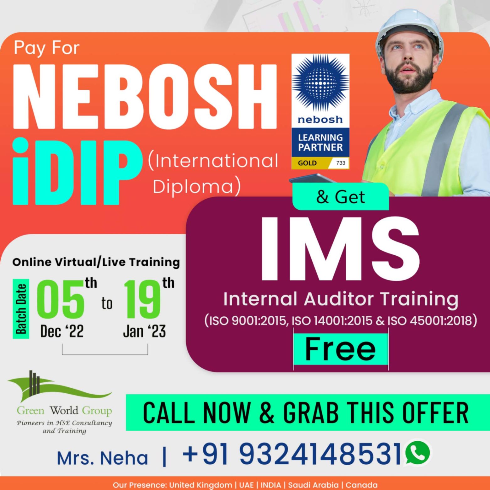Ultimate Offer on NEBOSH IDIP in Pune