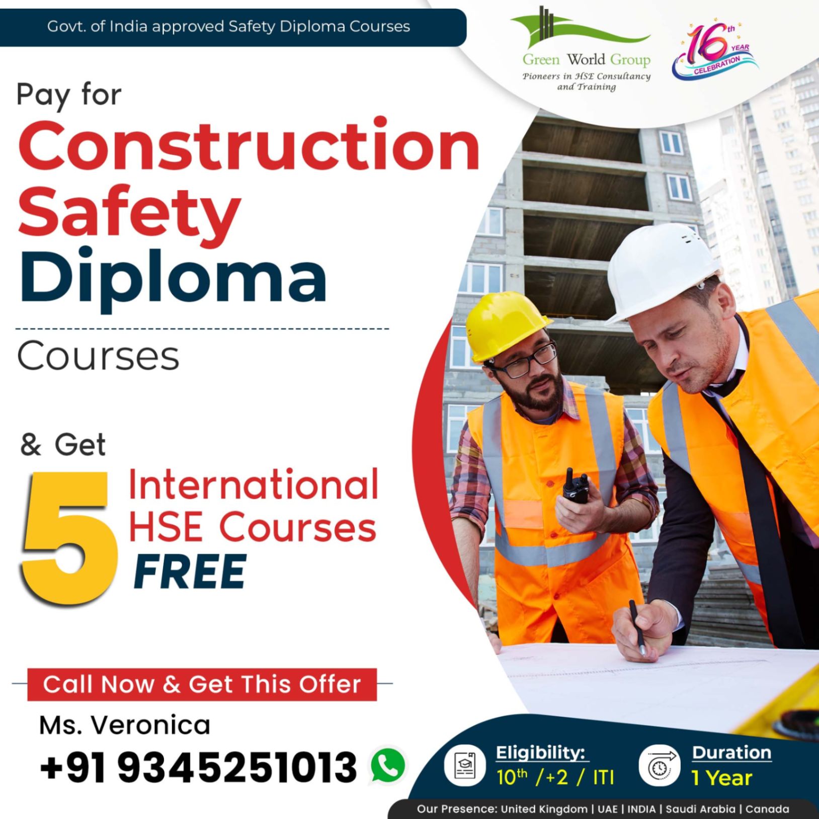 Join Construction Safety Diploma in Uttar Pradesh