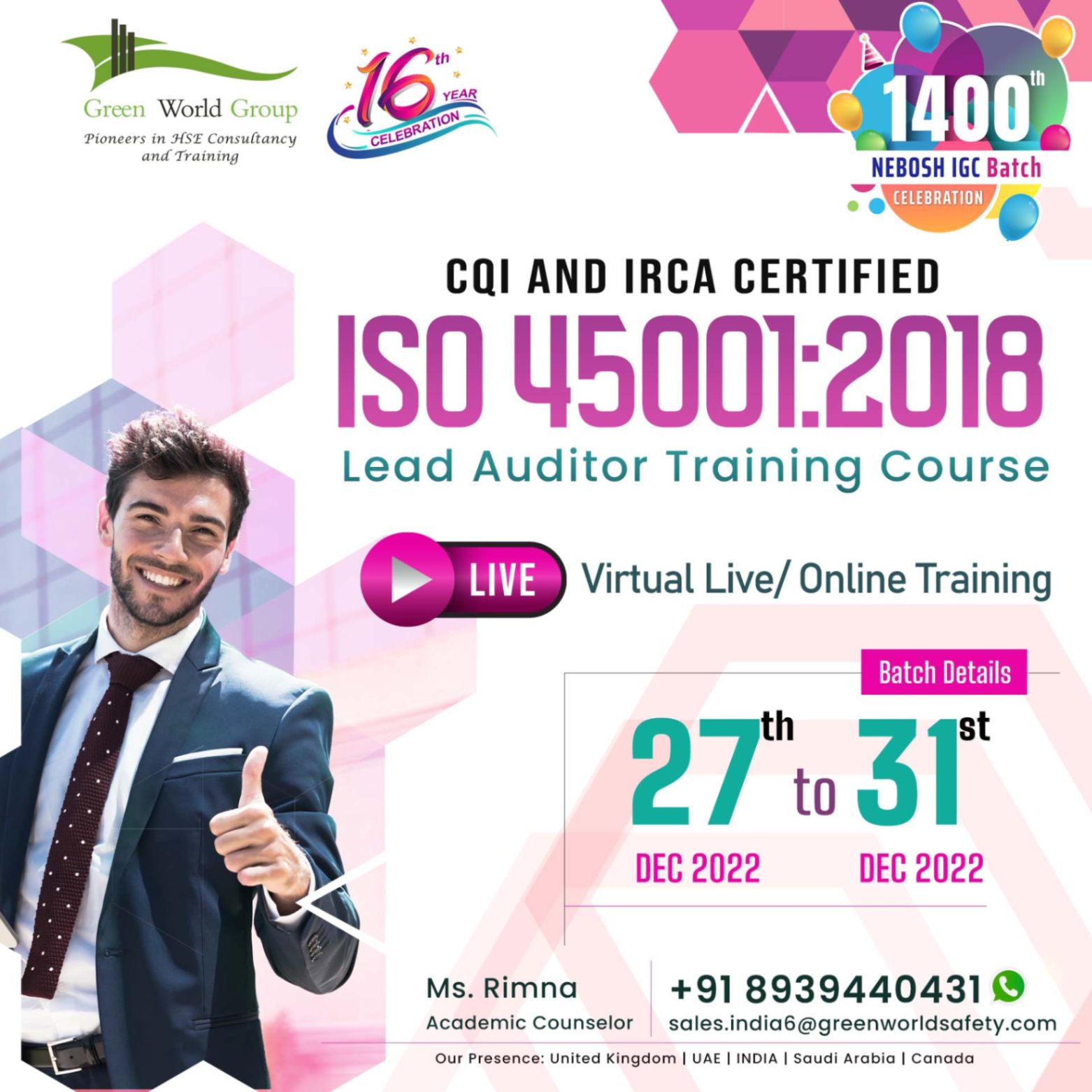 Pursue ISO Lead Auditor Course @ Offer Price