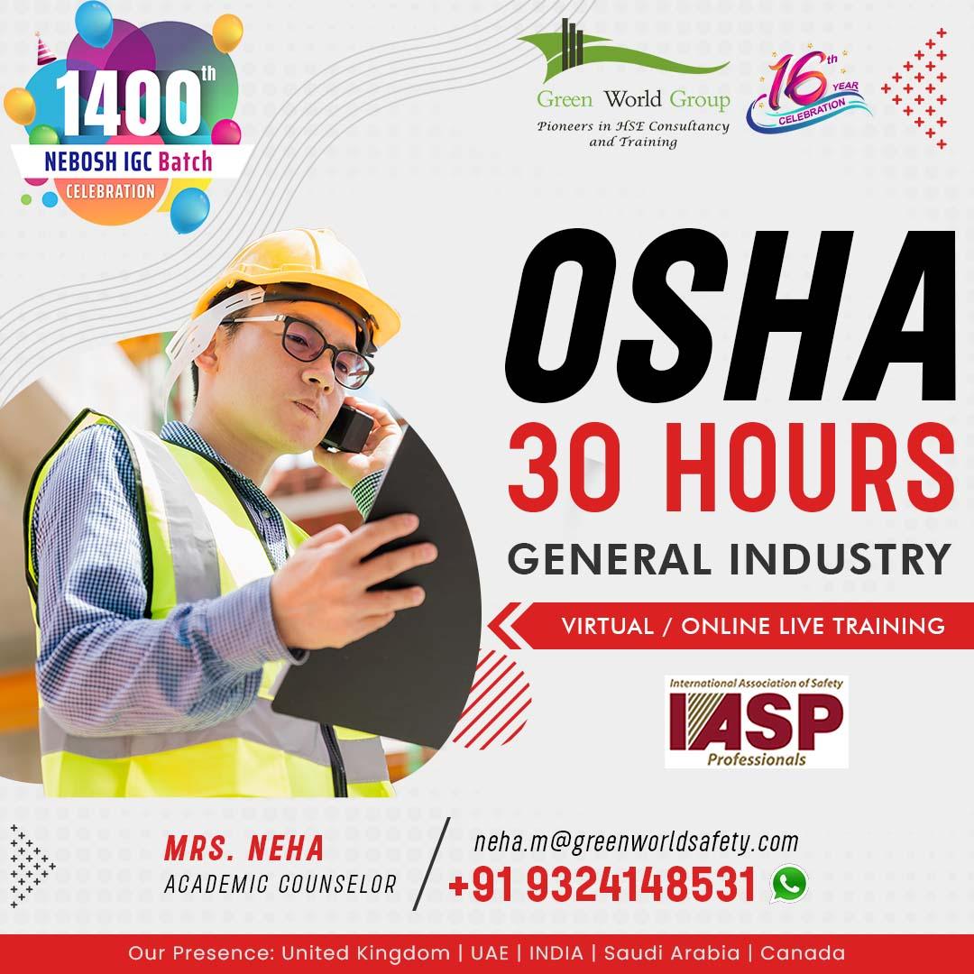 Another Exciting Offer from Green World on OSHA Courses…!!