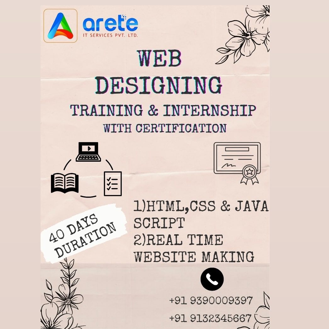 Web designing course training with certification and internship 
