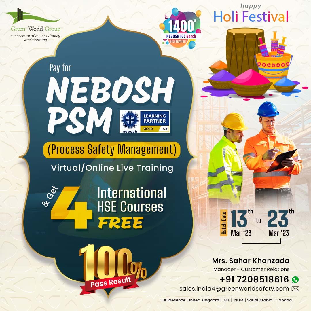 Increase your Career Opportunity With NEBOSH PSM..!!