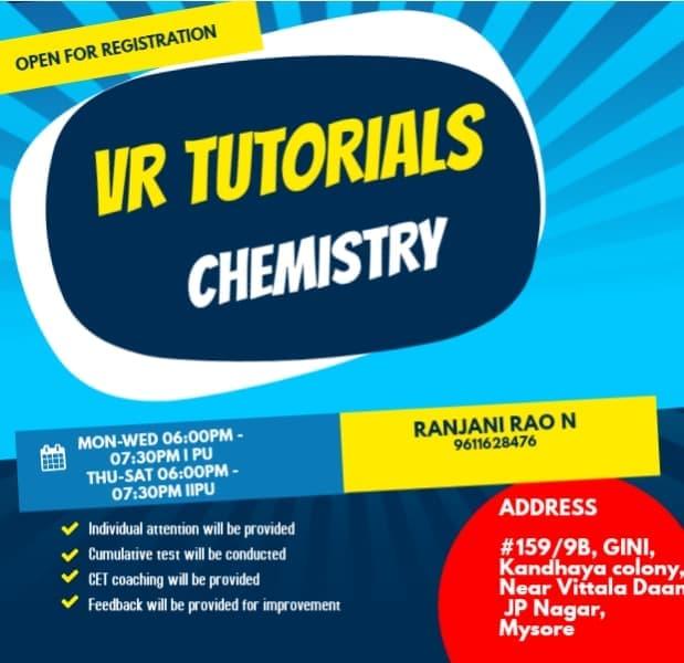 Class 11th/ 12th Tuition, Chemistry; Exp: 3 year