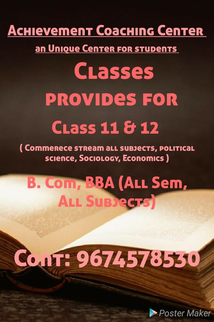 Accounting, Class 11th/ 12th Tuition, Commerce, Economics, Graduation/Masters  Tuitions; Exp: More than 10 year