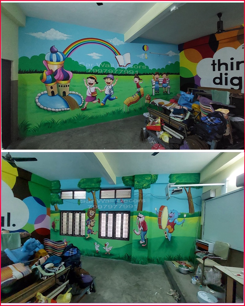 Play School Wall Painting From Kamareddy