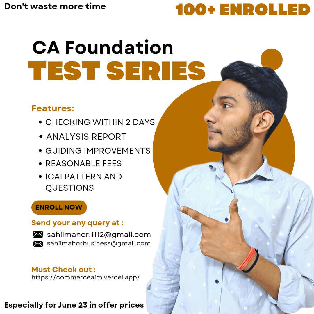 CA Foundation June 23 Test series at pocket friendly fees  with detailed analysis report 