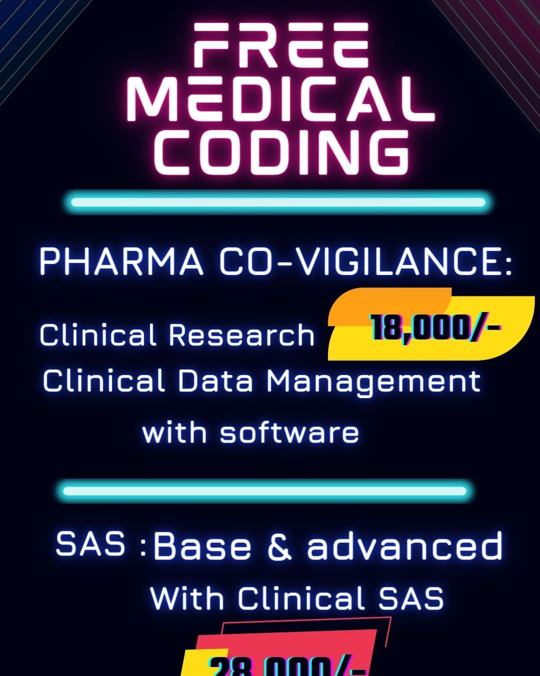 Medical coding, pharmacovigilance and clinical SAS training with placements 