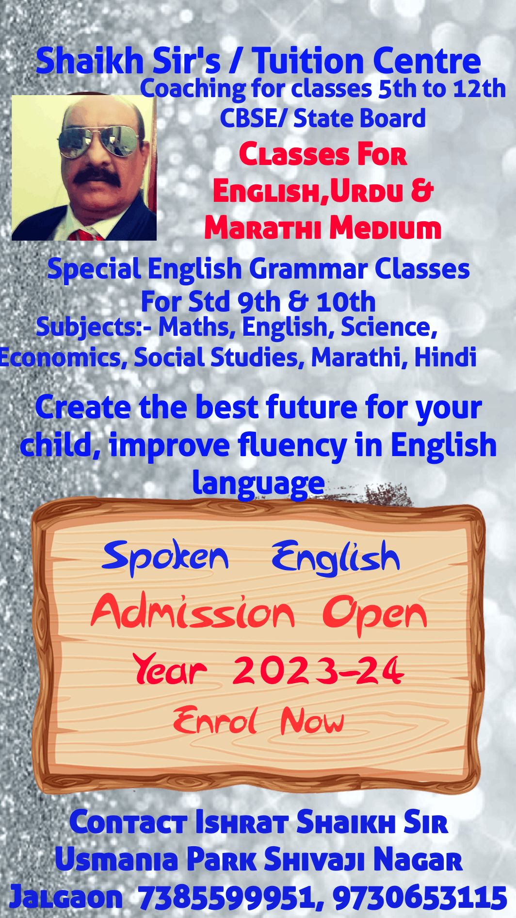 Class 11th/ 12th Tuition, Class 9th/ 10th Tuition, Economics, English, Mathematics; Exp: More than 15 year