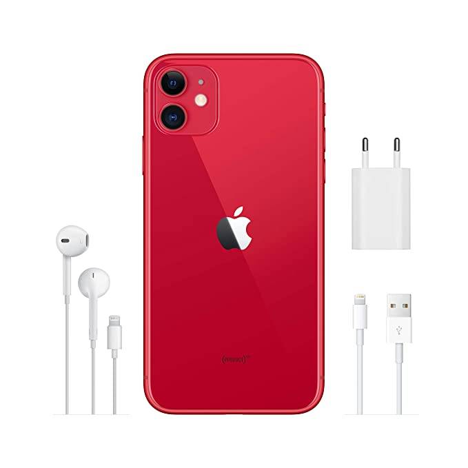 Apple iPhone 11 (64GB) - (Product) RED (Includes EarPods, Power Adapter)