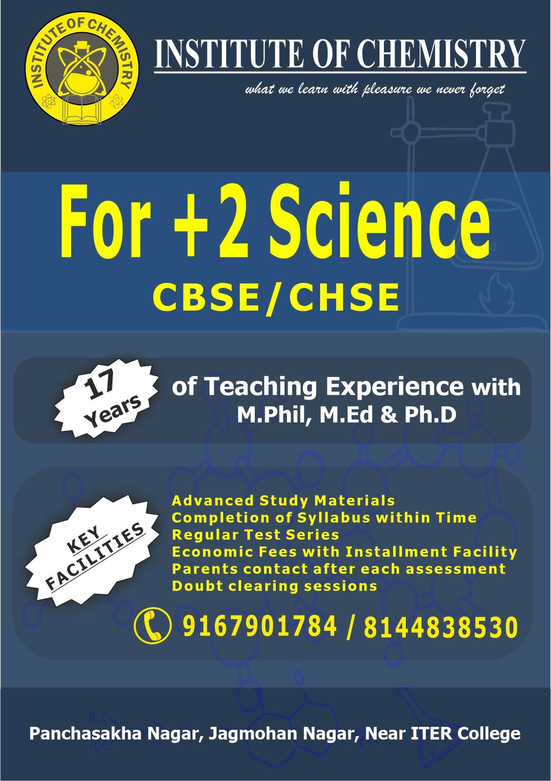 CHEMISTRY CLASSES FOR +2 SCIENCE