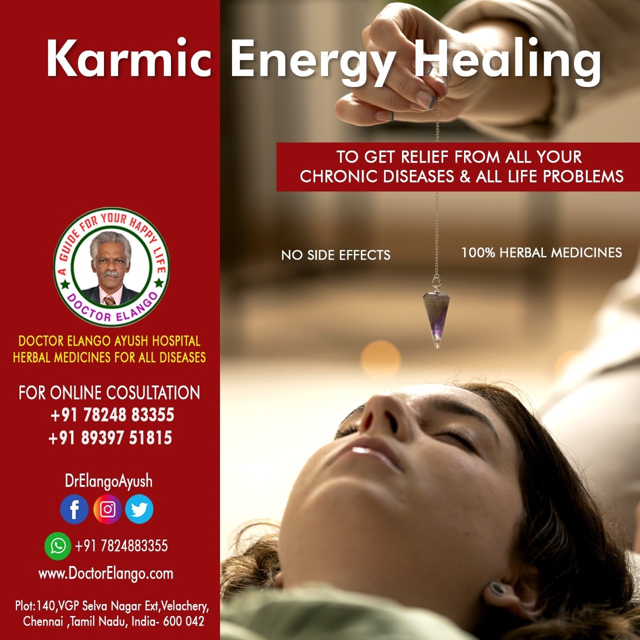 Acupuncture Therapy, Homeopathic, Reiki Therapy, Ayurvedic; Exp: More than 15 year