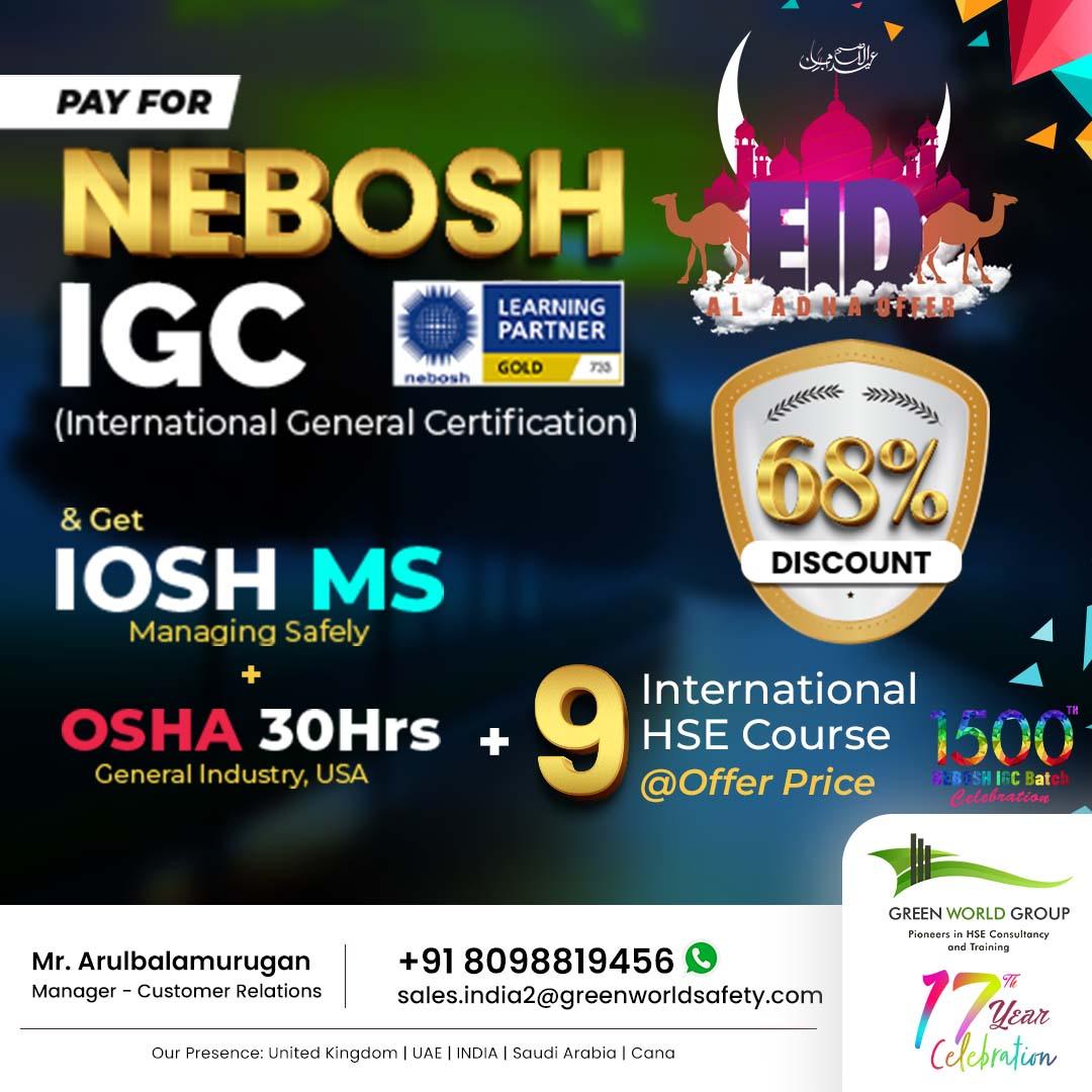  Attractive offers on NEBOSH IGC Course Training In Chennai
